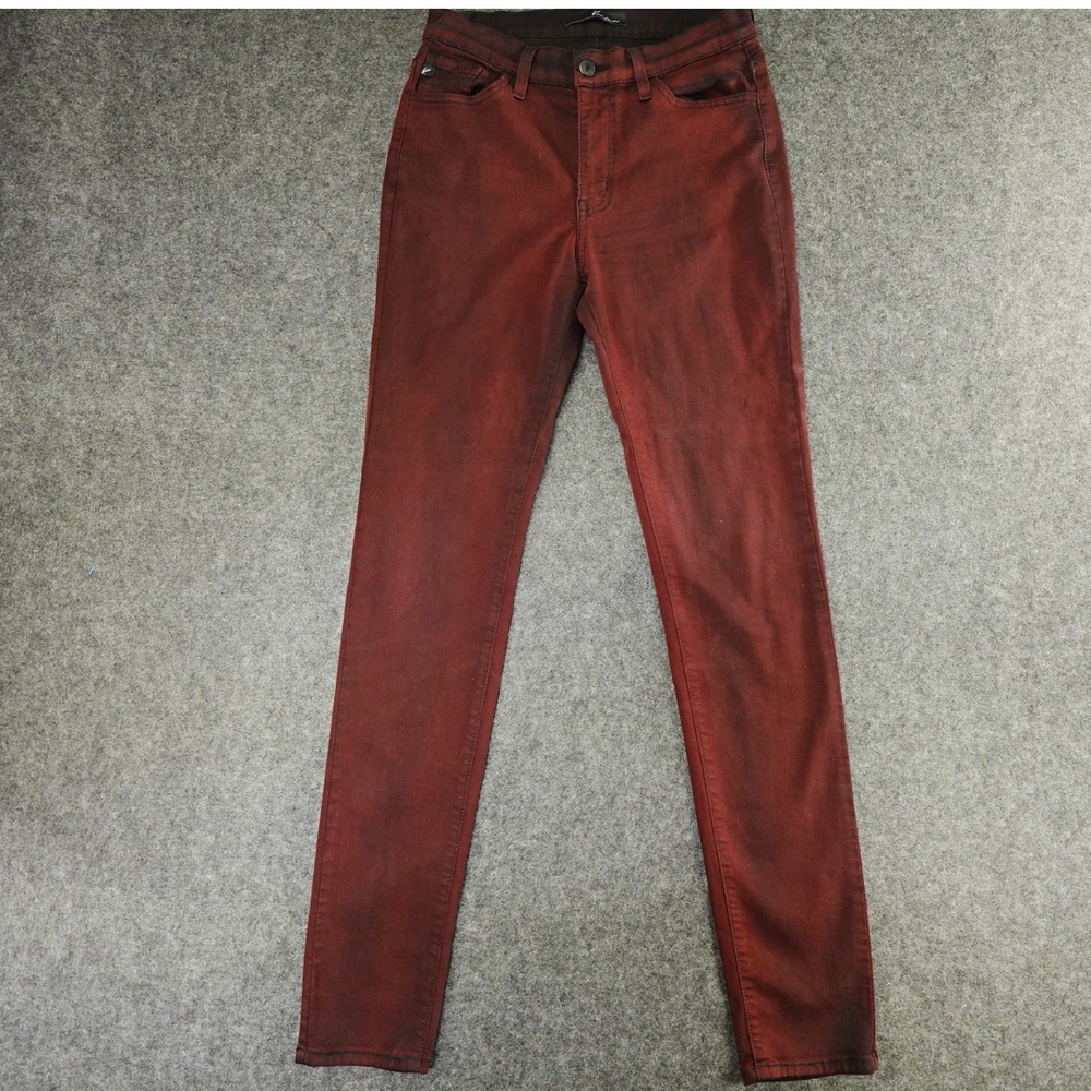 Kancan‎ Womens Jeans Size 28 Burgundy Wash High Rise Skinny Denim Pants